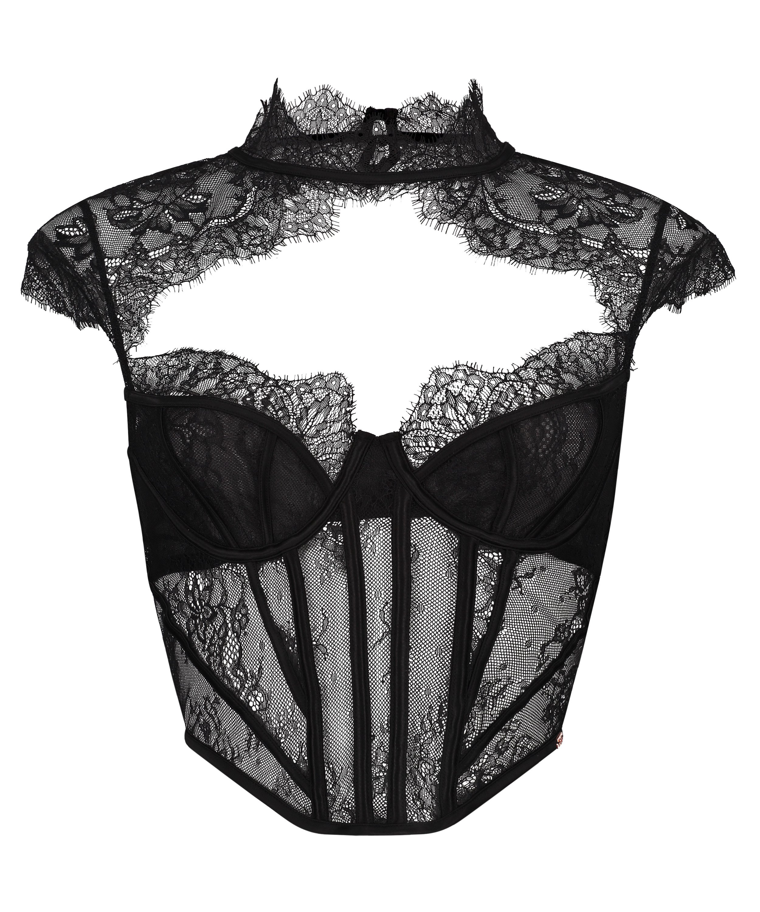 Lace Camille Top, Black, main