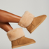 Faux Suede Slippers, Beige