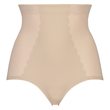 Sculpting scallop high waisted brief - Level 3, Beige