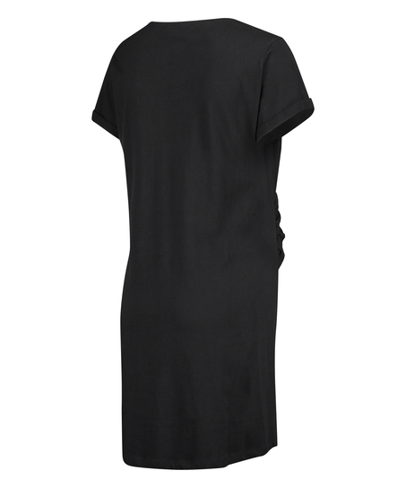 Short-Sleeved Maternity Nightshirt, Black