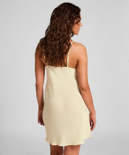 Slipdress Satin Minimal, Yellow