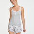 Singlet top cami rib lace, Grey