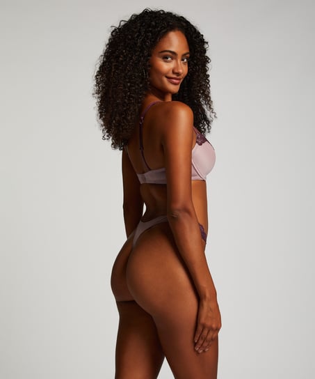 Lace & Shine Thong, Purple