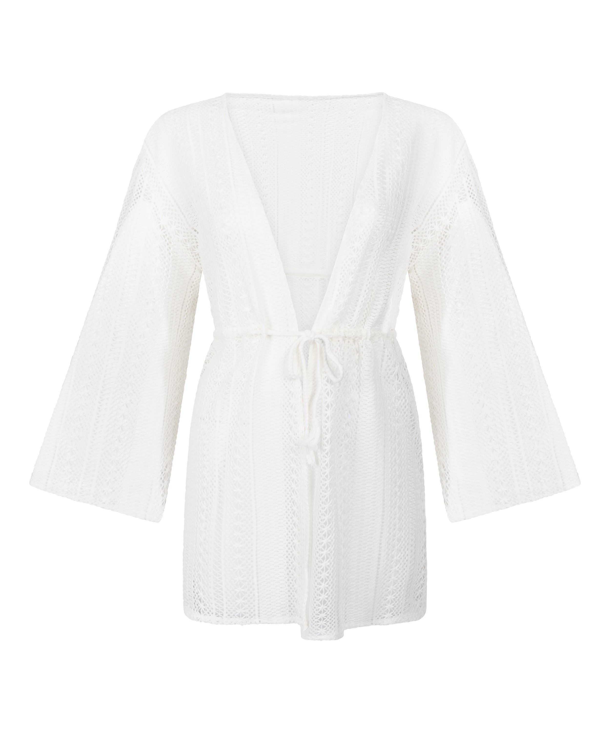 Beach Crochet Kaftan, White, main