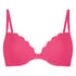 Scallop padded underwired bikini-top, Pink