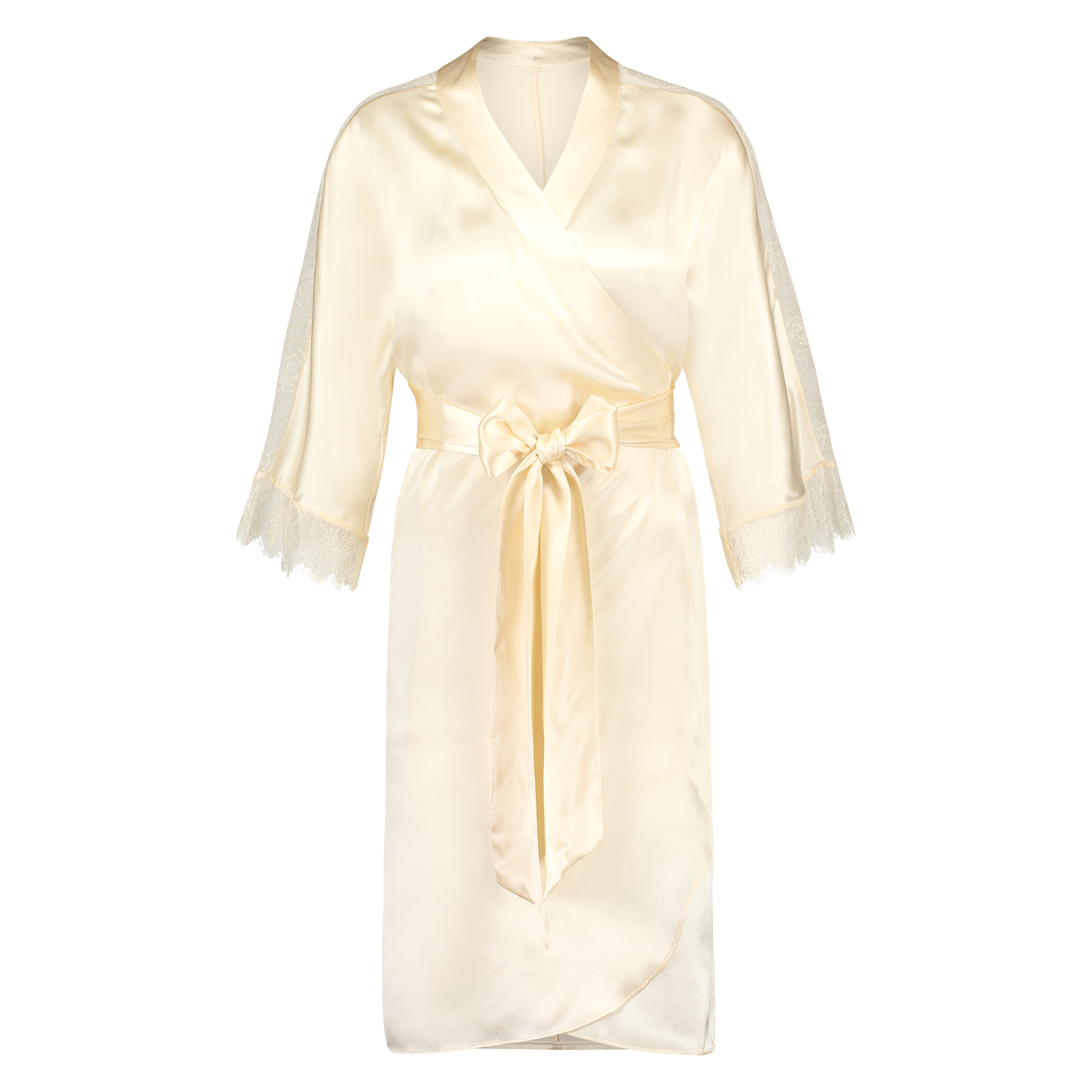 Silk Lace Kimono, Beige, main