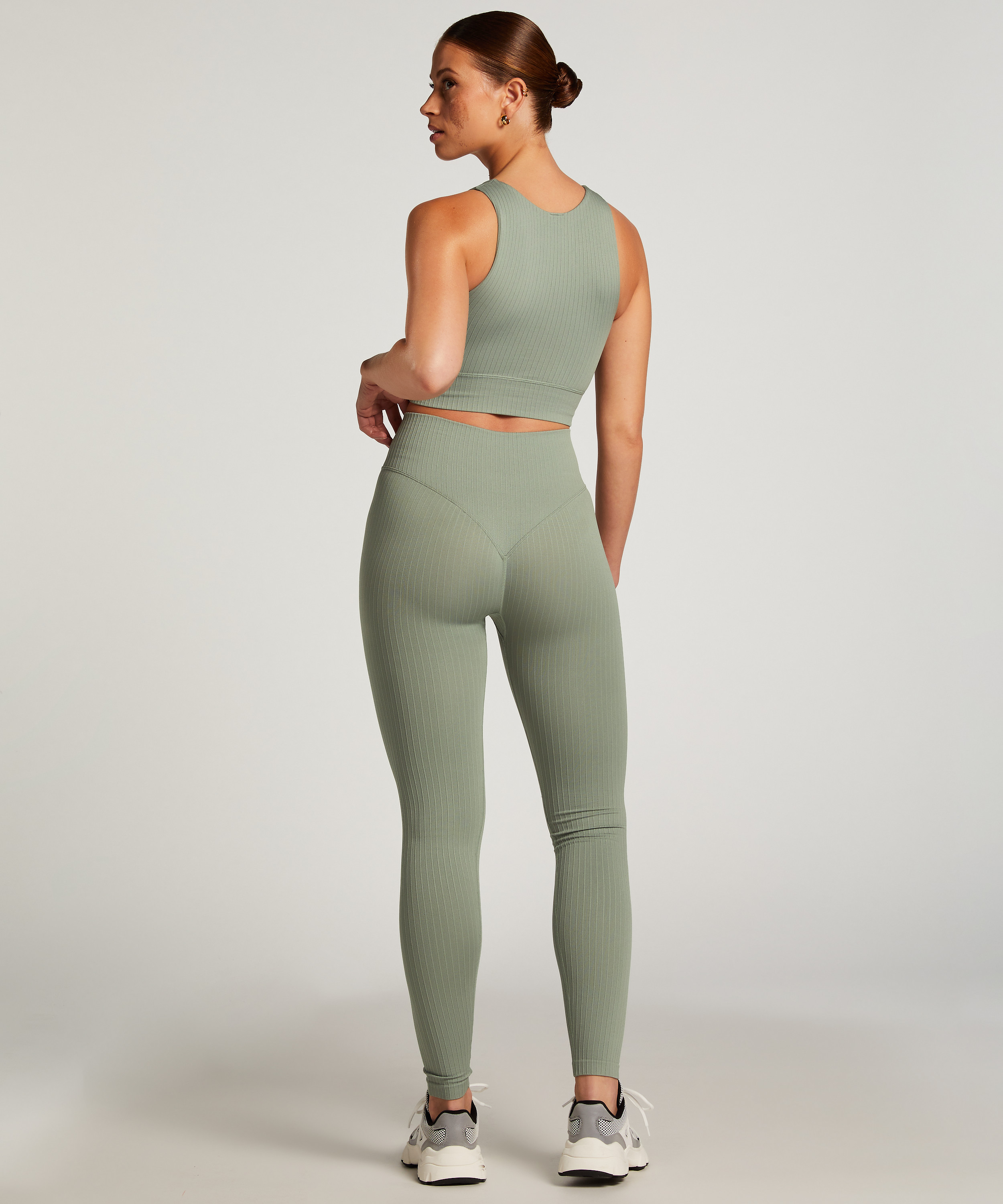 HKMX High waisted seamless sport legging, Green, main