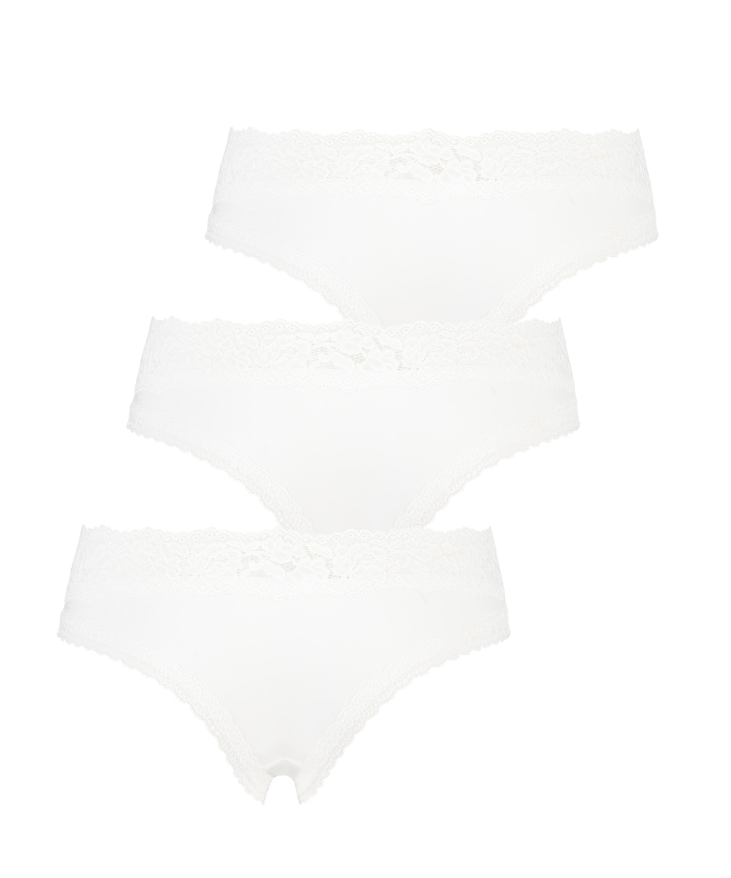 3-Pack Dakota Brazilian Shorts, White, main