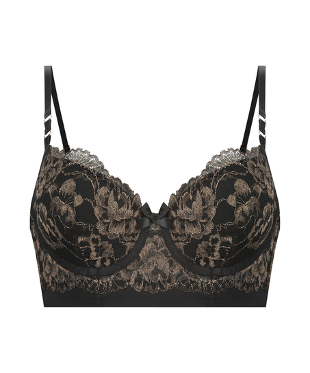 Lexi Padded Longline Underwired Bra, Black