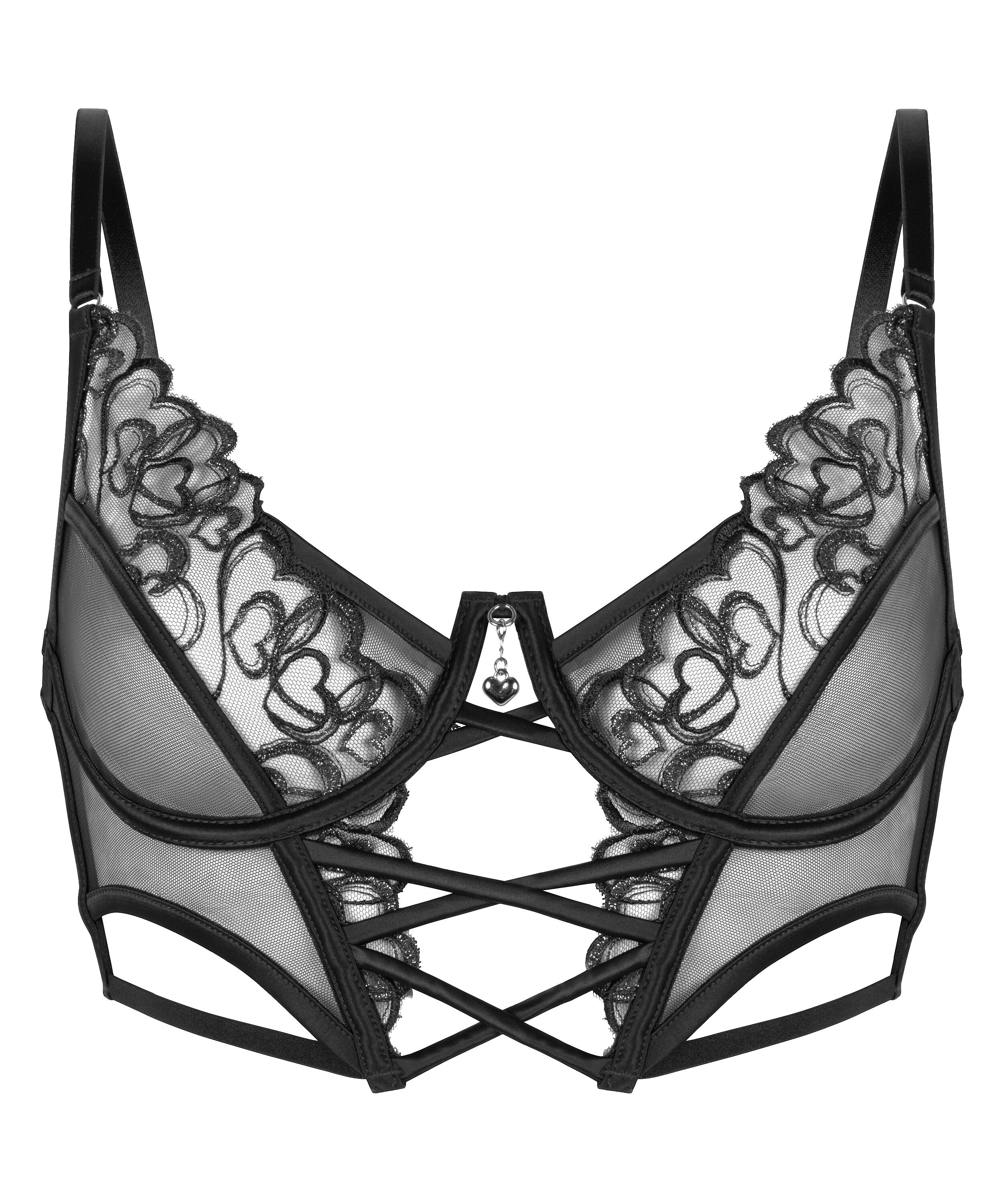 Scarlett Non-Padded Underwired Longline Bra, Black
