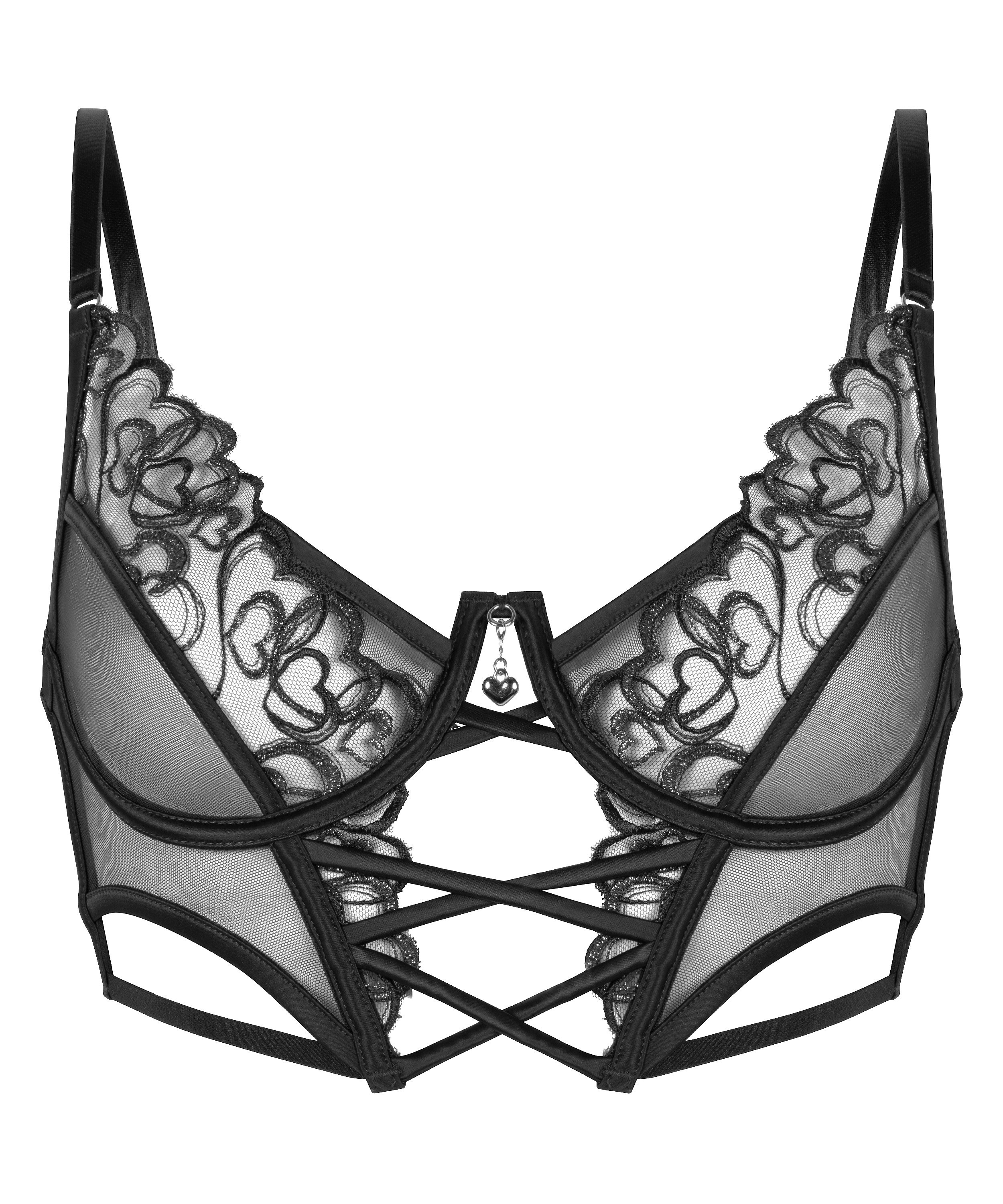 Scarlett Non-Padded Underwired Longline Bra, Black, main