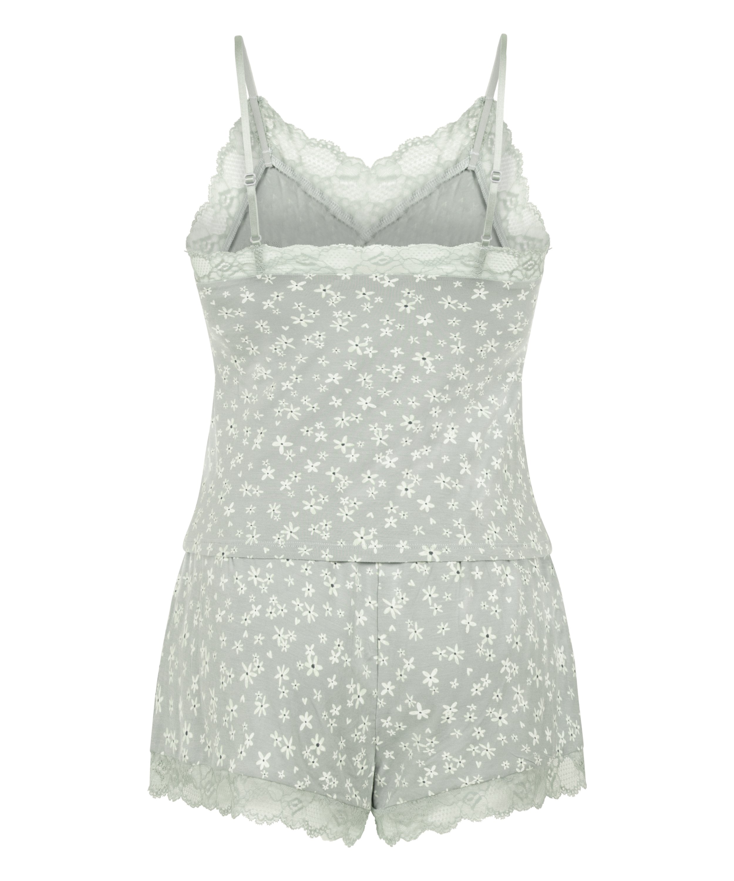 Lace Jersey  Pyjama Set, Green, main