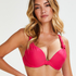 Padded underwired bikini top Luxe Cup E +, Pink