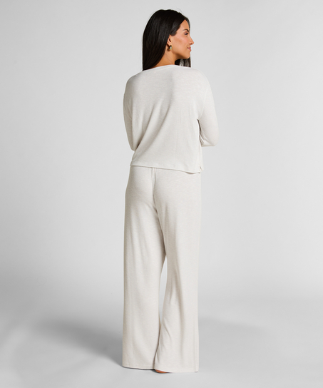 Pointelle Pyjama Pants, Beige
