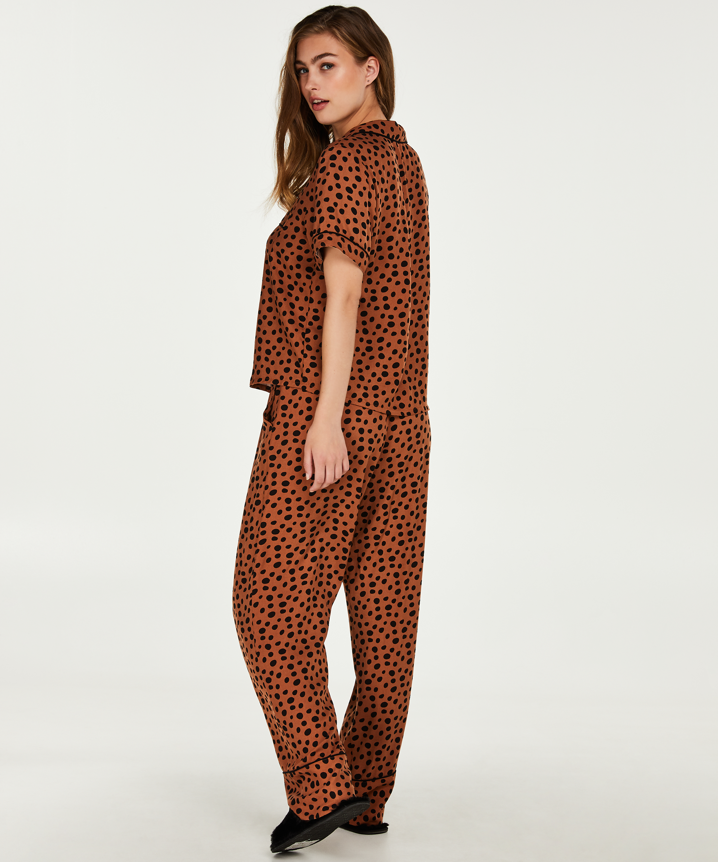 Pyjama pants, Brown, main