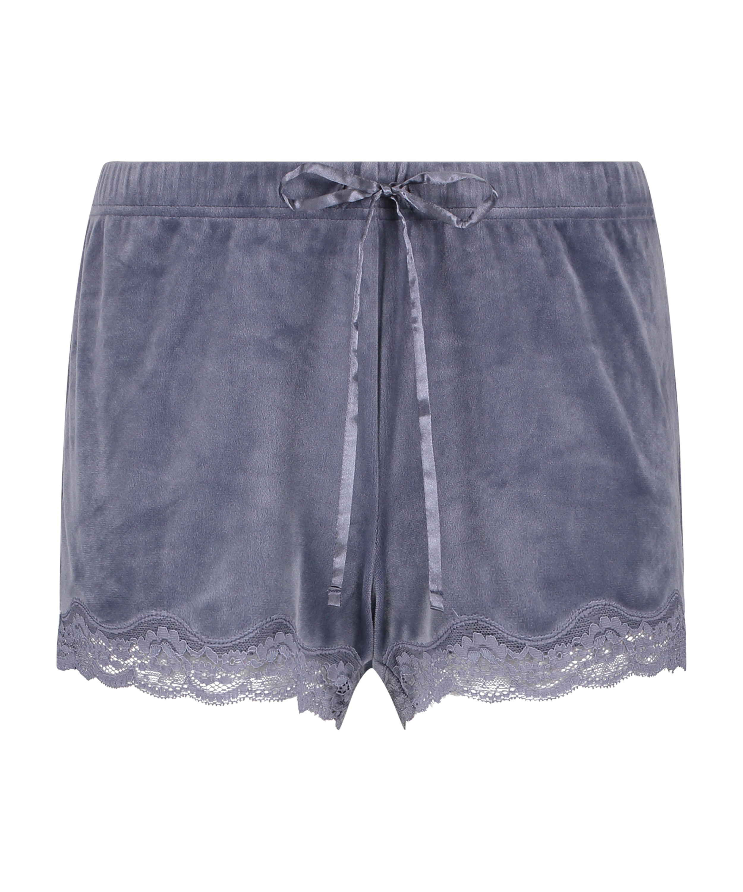 Velvet lace shorts, Grey, main