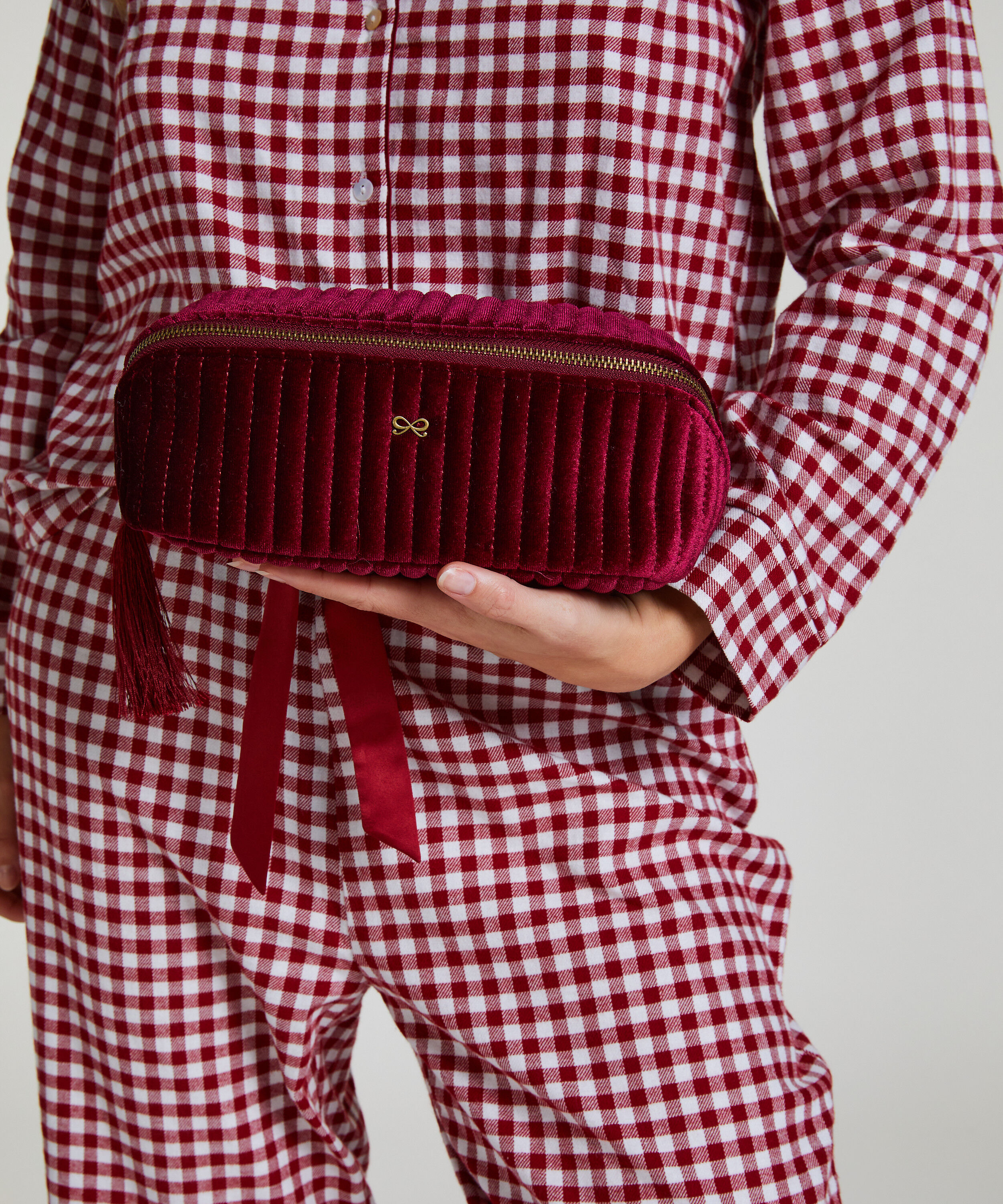 Velvet Make-Up Bag, Red