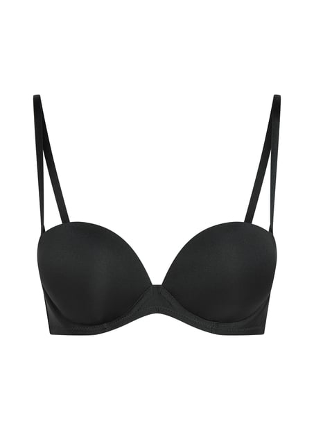 Padded Underwired Strapless Maximizer Bra, Black