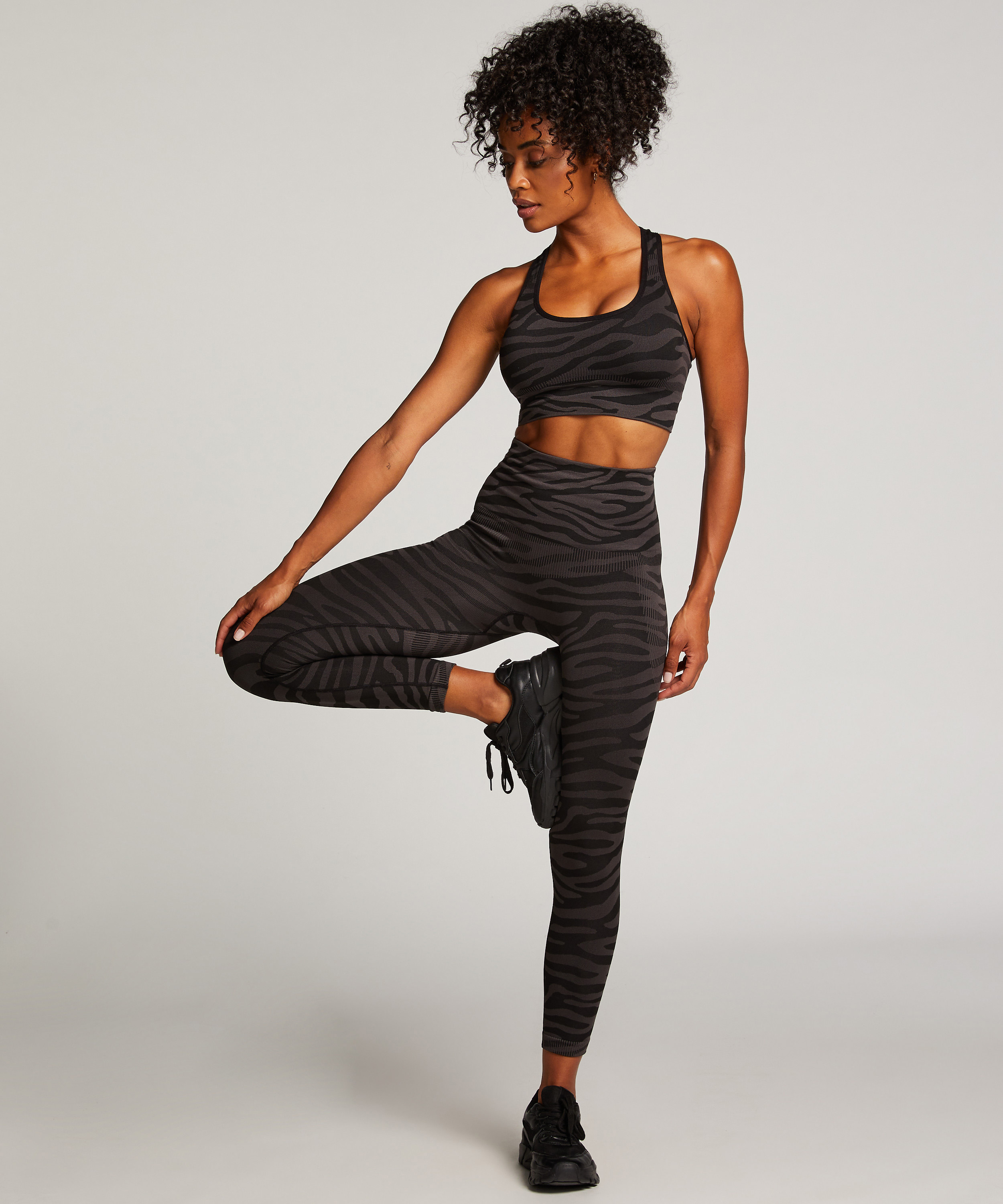 HKMX High Waisted Seamless Sports Legging, Black, main