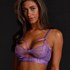 Pleasure Non-Padded Underwired Longline Bra, Purple