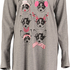Nightshirt round neck long sleeves, Grey