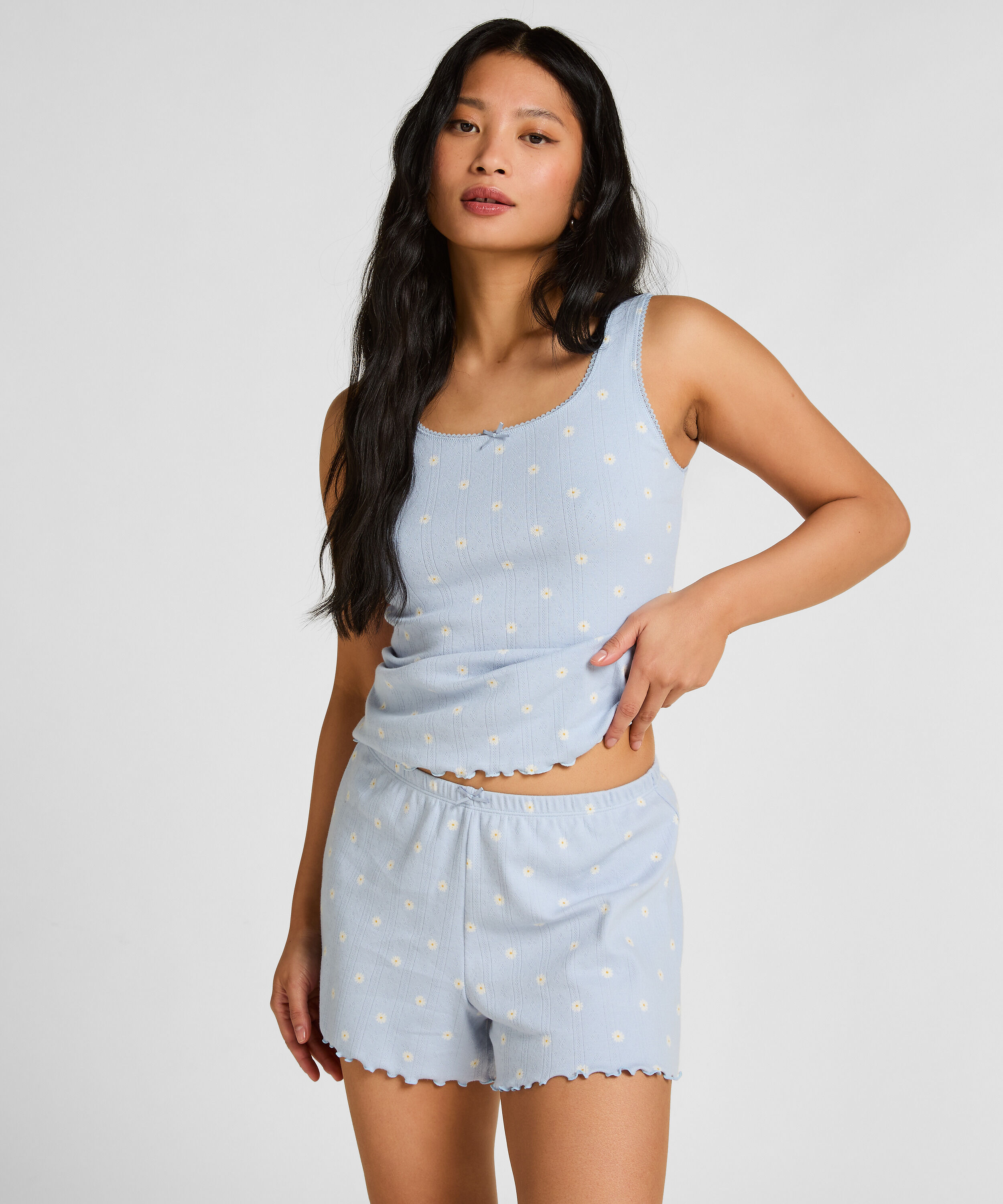 Short Pointelle, Blue Short Pointelle, Blue
