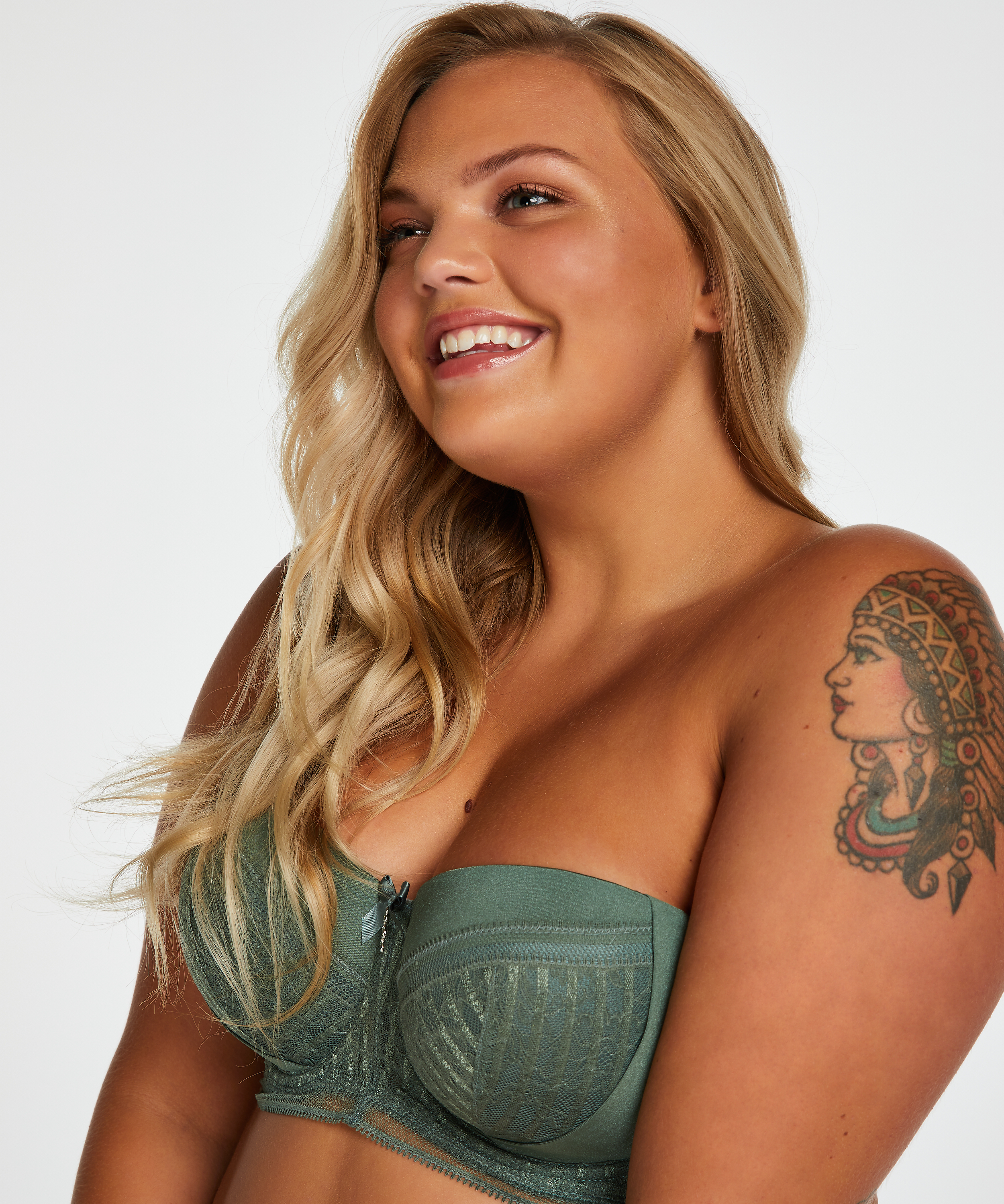 Kriss padded strapless underwired bra I AM Danielle, Green, main