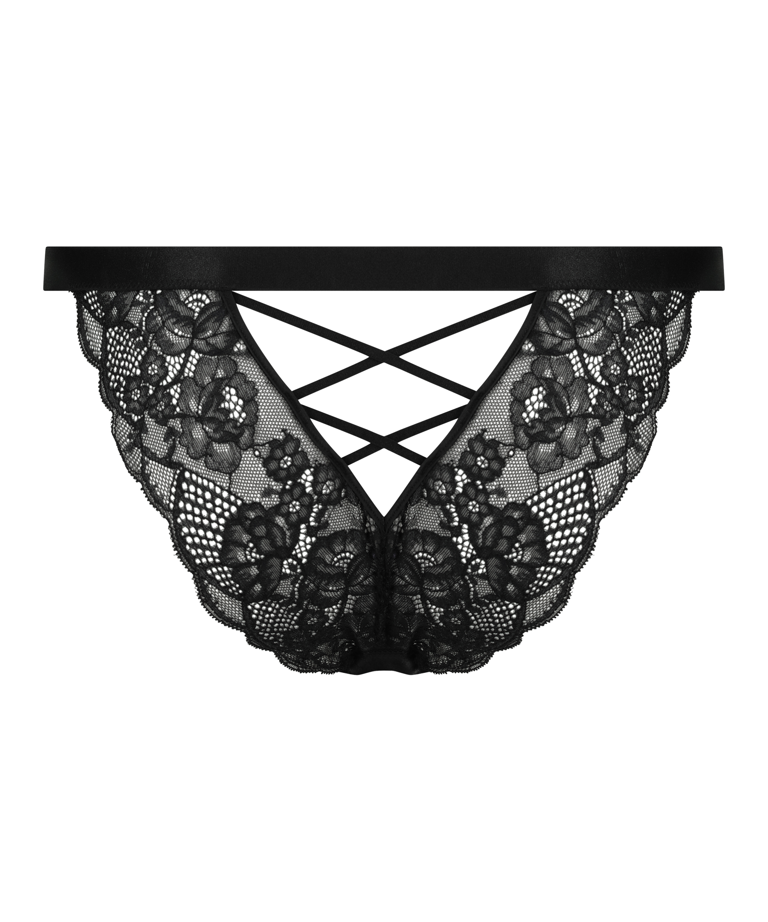 Catherine Open-Crotch Brazilian Knickers, Black, main