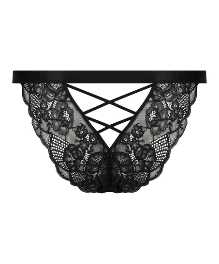Catherine Open-Crotch Brazilian Knickers, Black