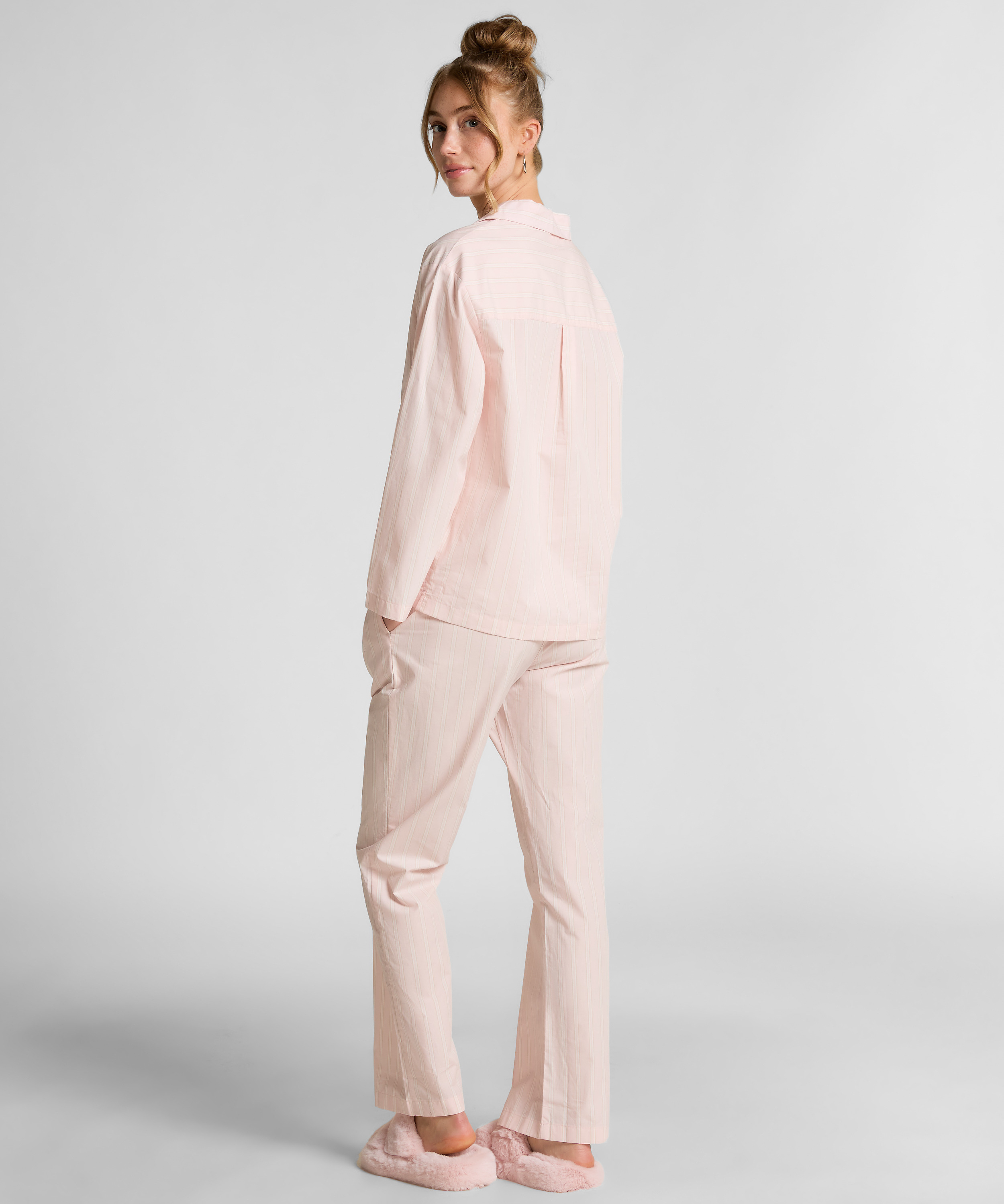 Poplin Cotton Pyjama Pants, Pink, main