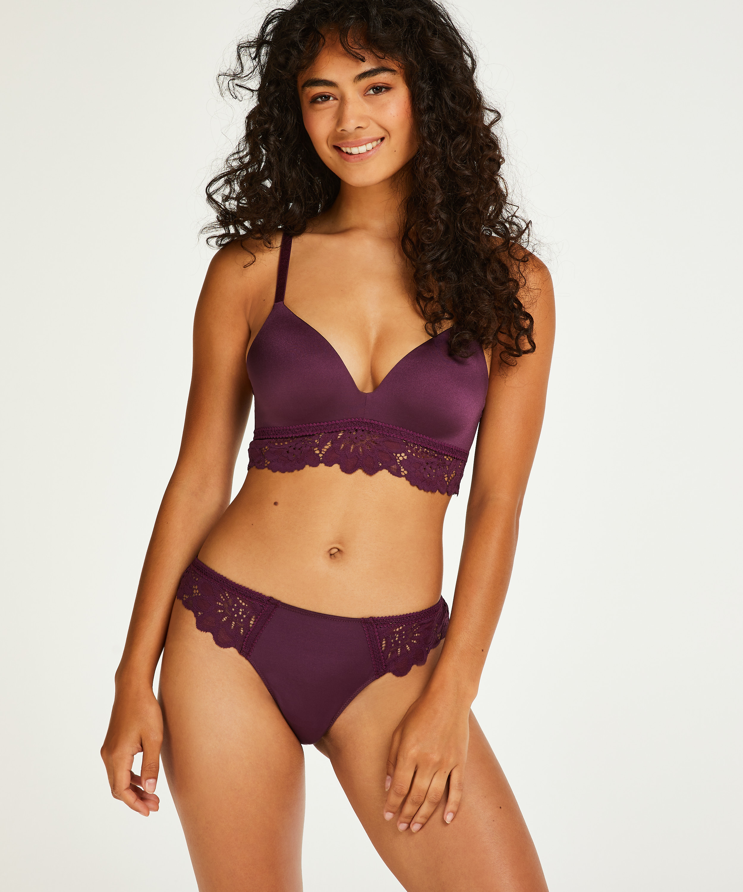 Evey Padded Non-Underwired push-up Bra, Purple, main