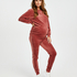Velvet Maternity Jogging Pants, Pink