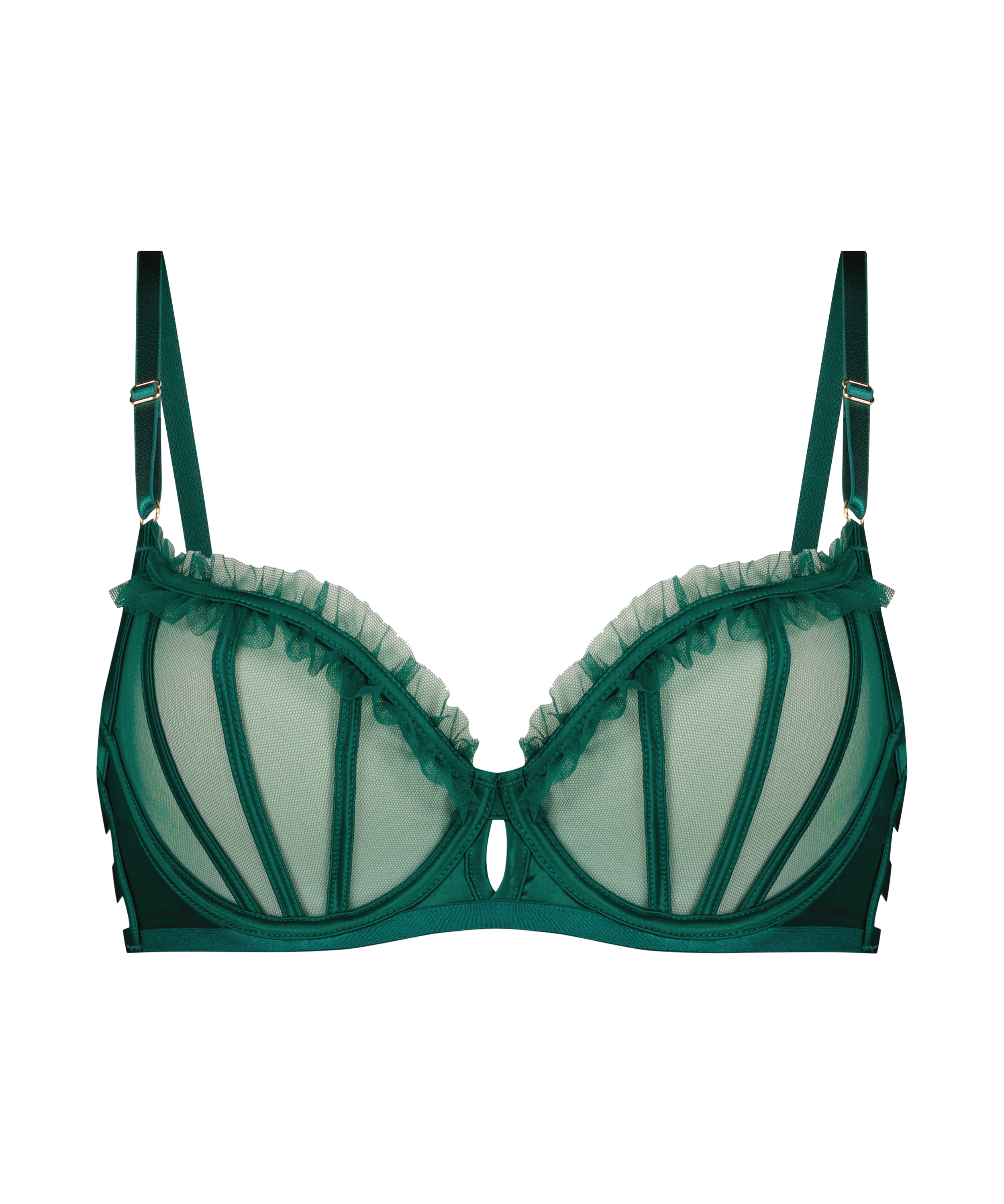 Courtney Non-Padded Underwired Bra, Green, main