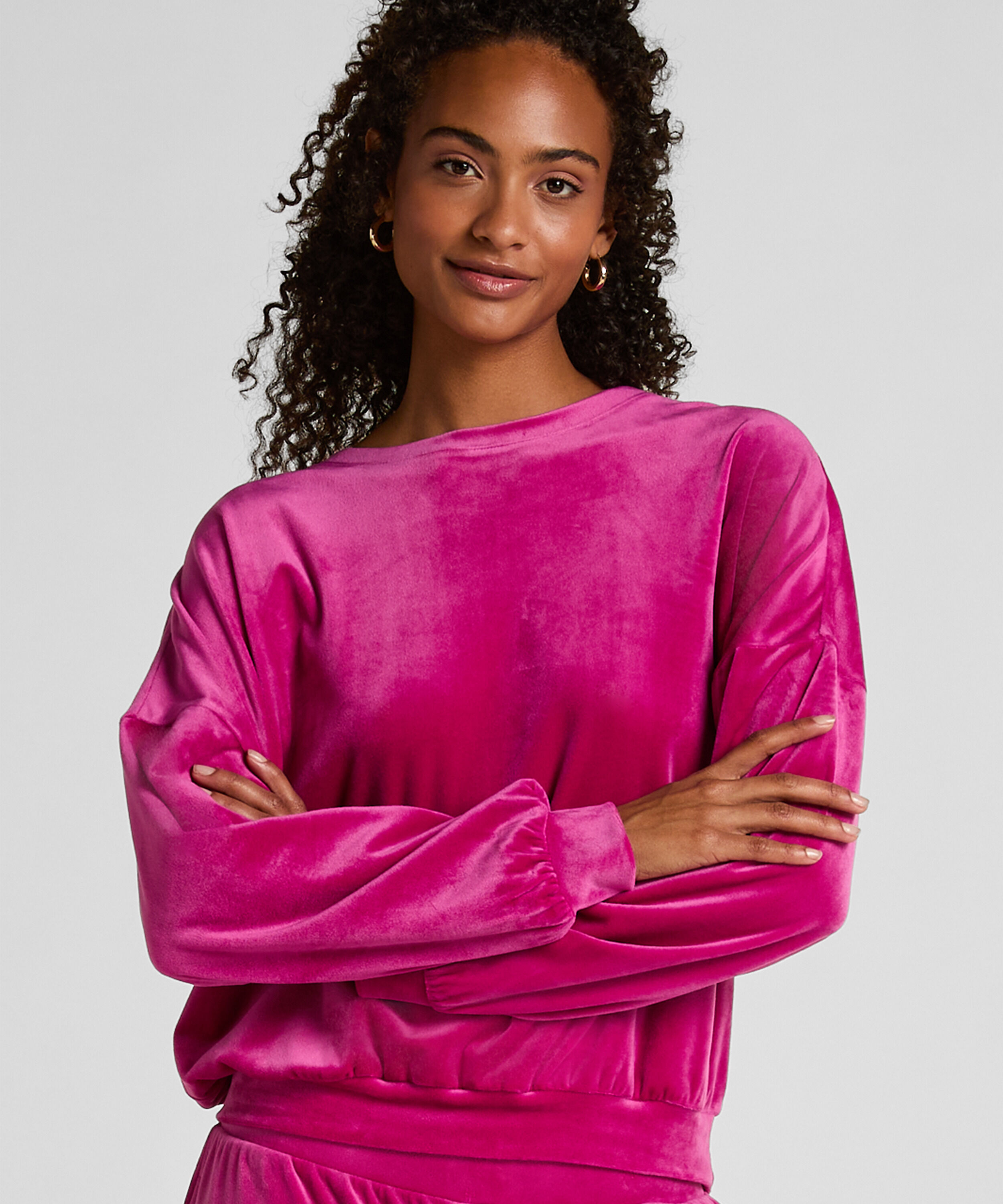Velours Top, Pink Velours Top, Pink