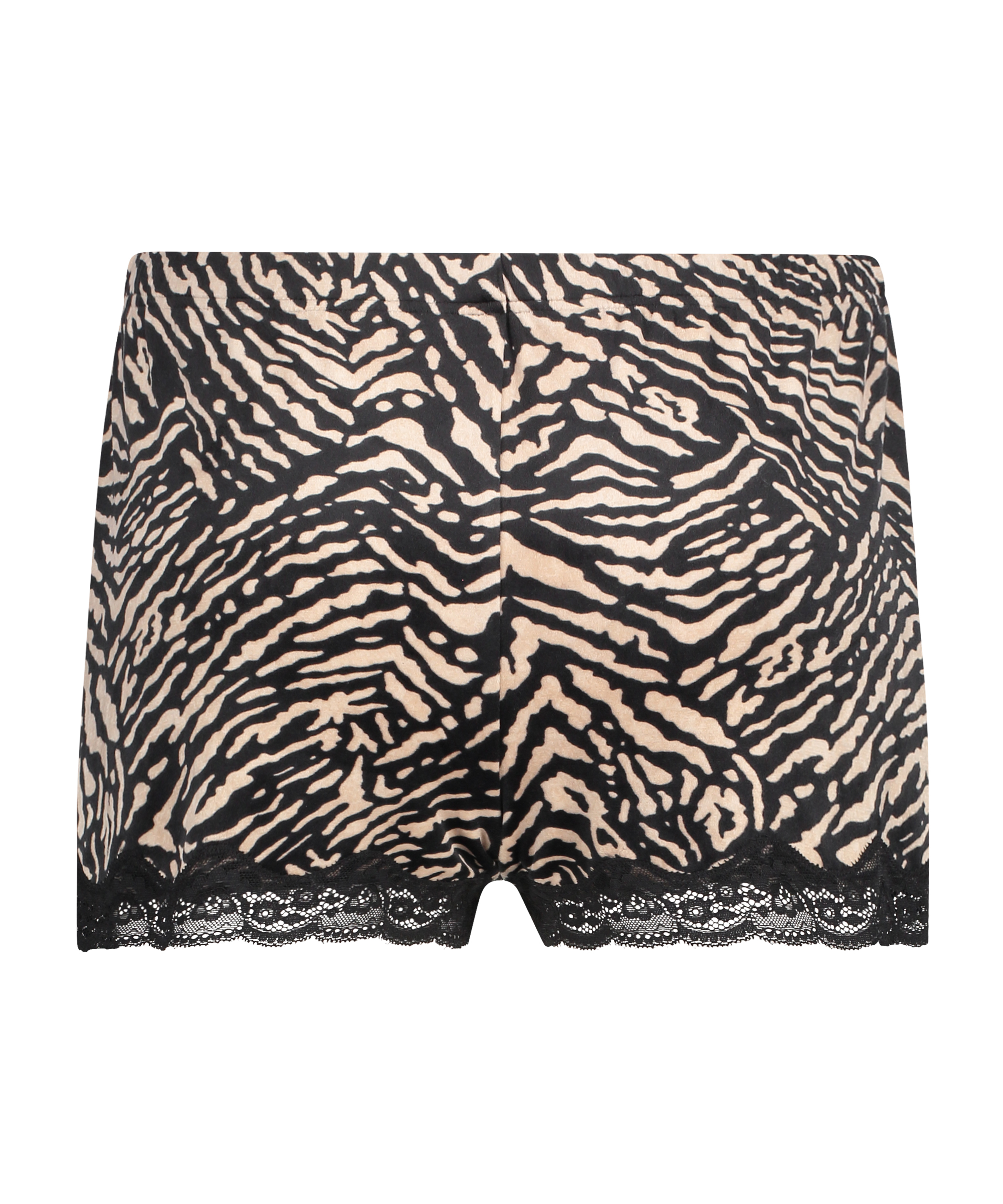 Zebra velvet shorts, Black, main