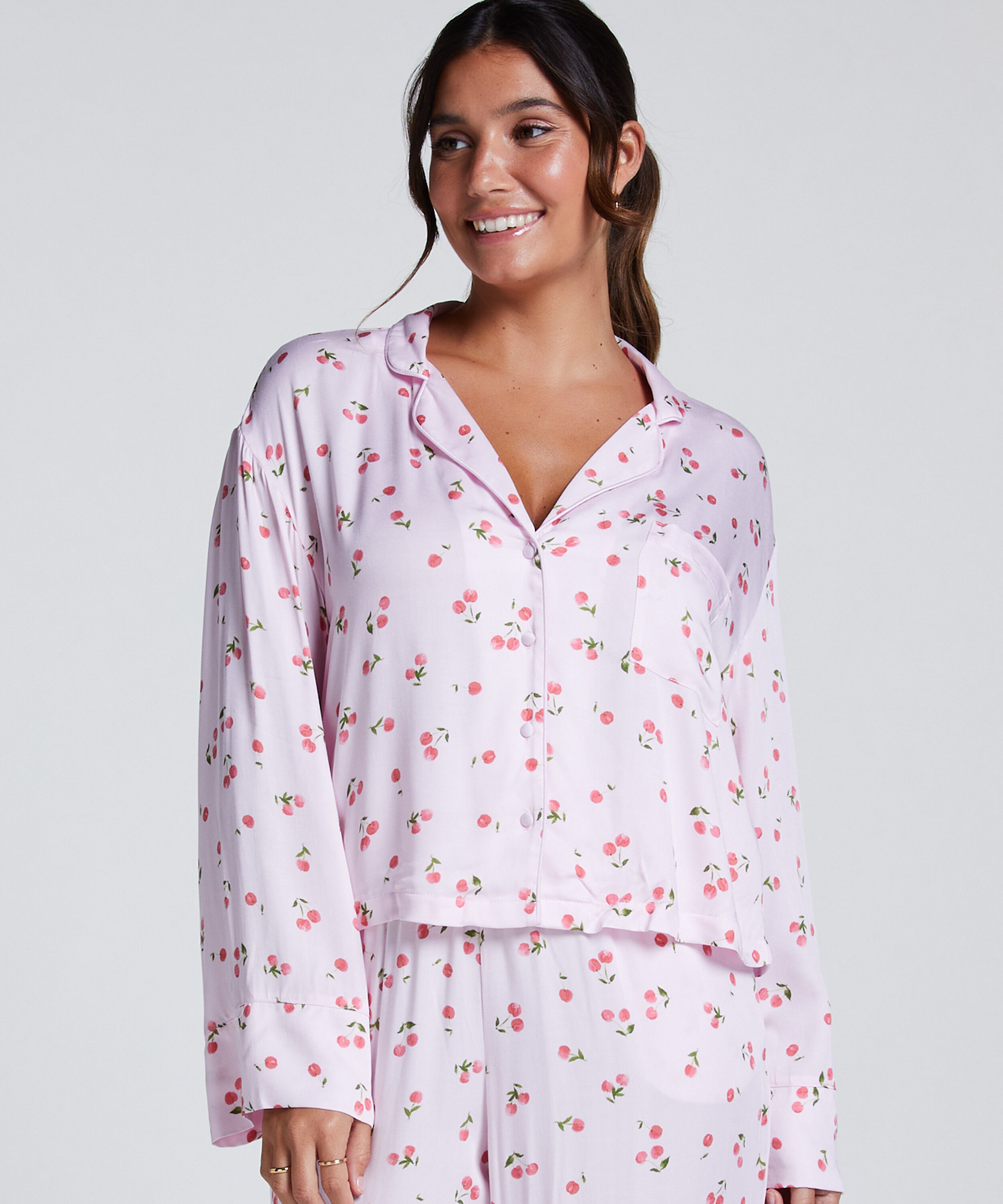 Satin Long-Sleeved Jacket, Pink