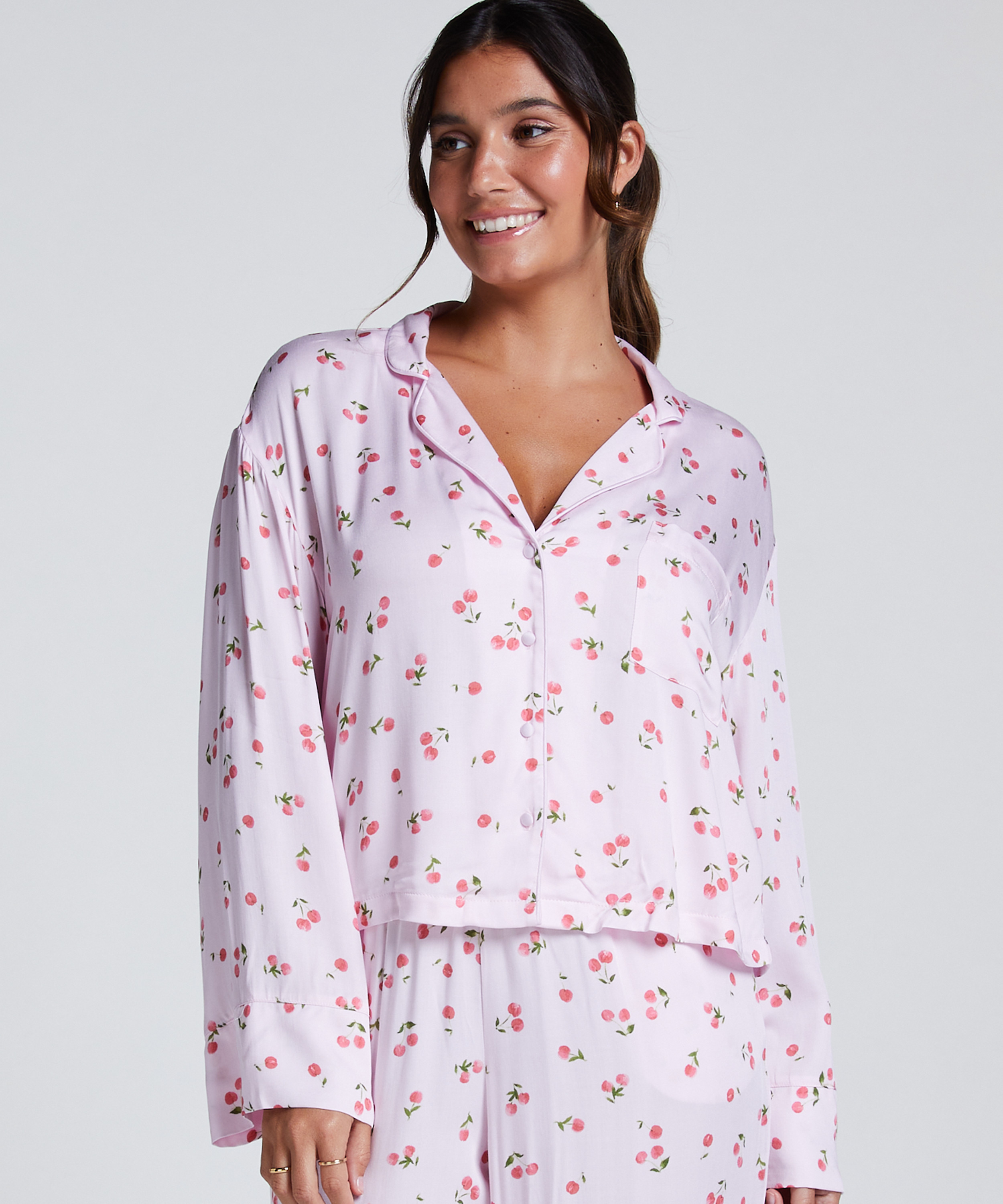 Satin Long-Sleeved Jacket, Pink, main