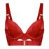 Occult Padded Underwired Longline Push-Up Bra, Red