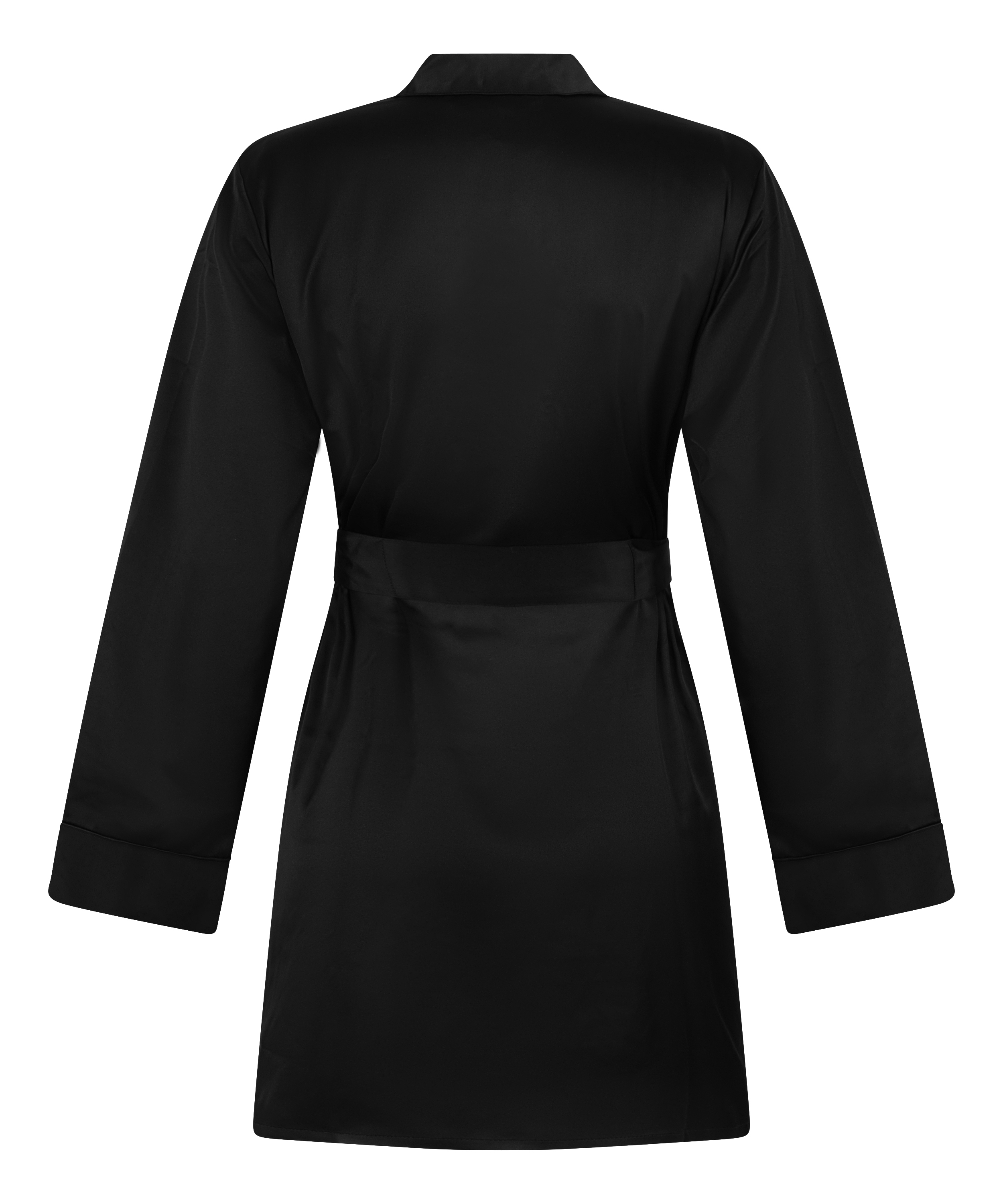 Satin kimono, Black, main