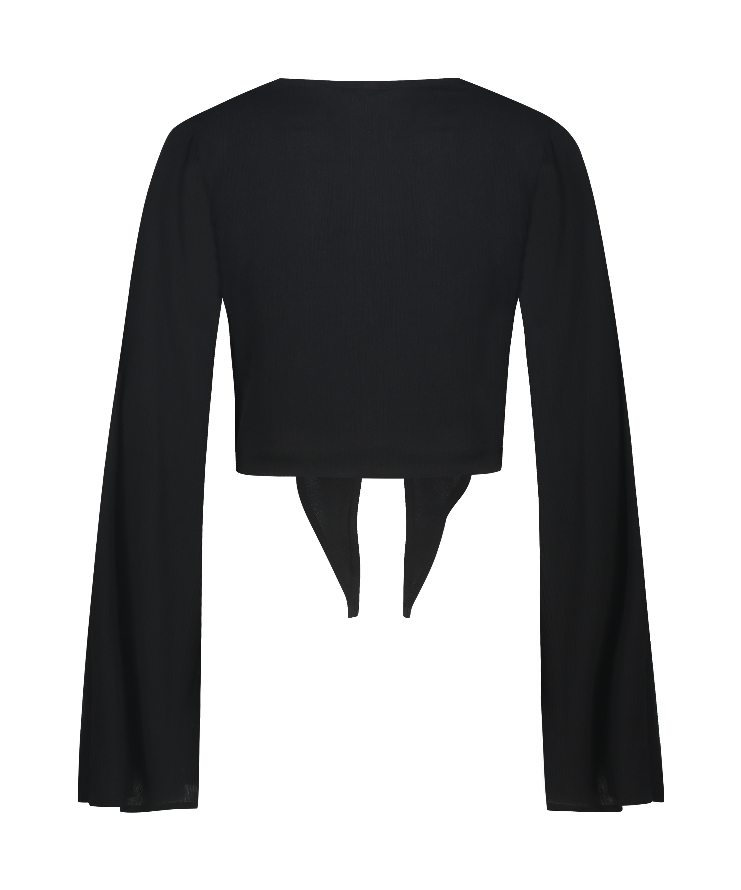 Knot Long Sleeve Top, Black, main