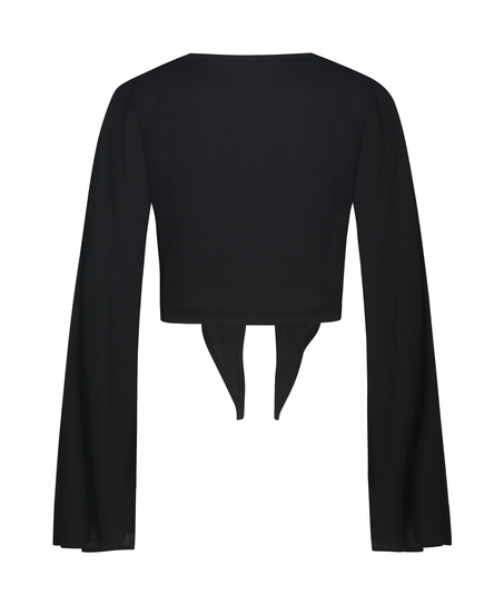 Knot Long Sleeve Top, Black