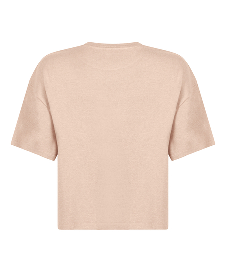 Brushed Jersey Pyjama Top, Beige