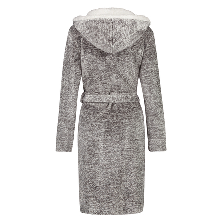 Fleece Bathrobe, Grey