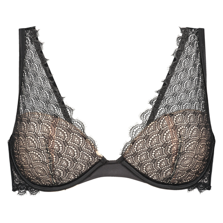 Elvie padded underwired bra, Black