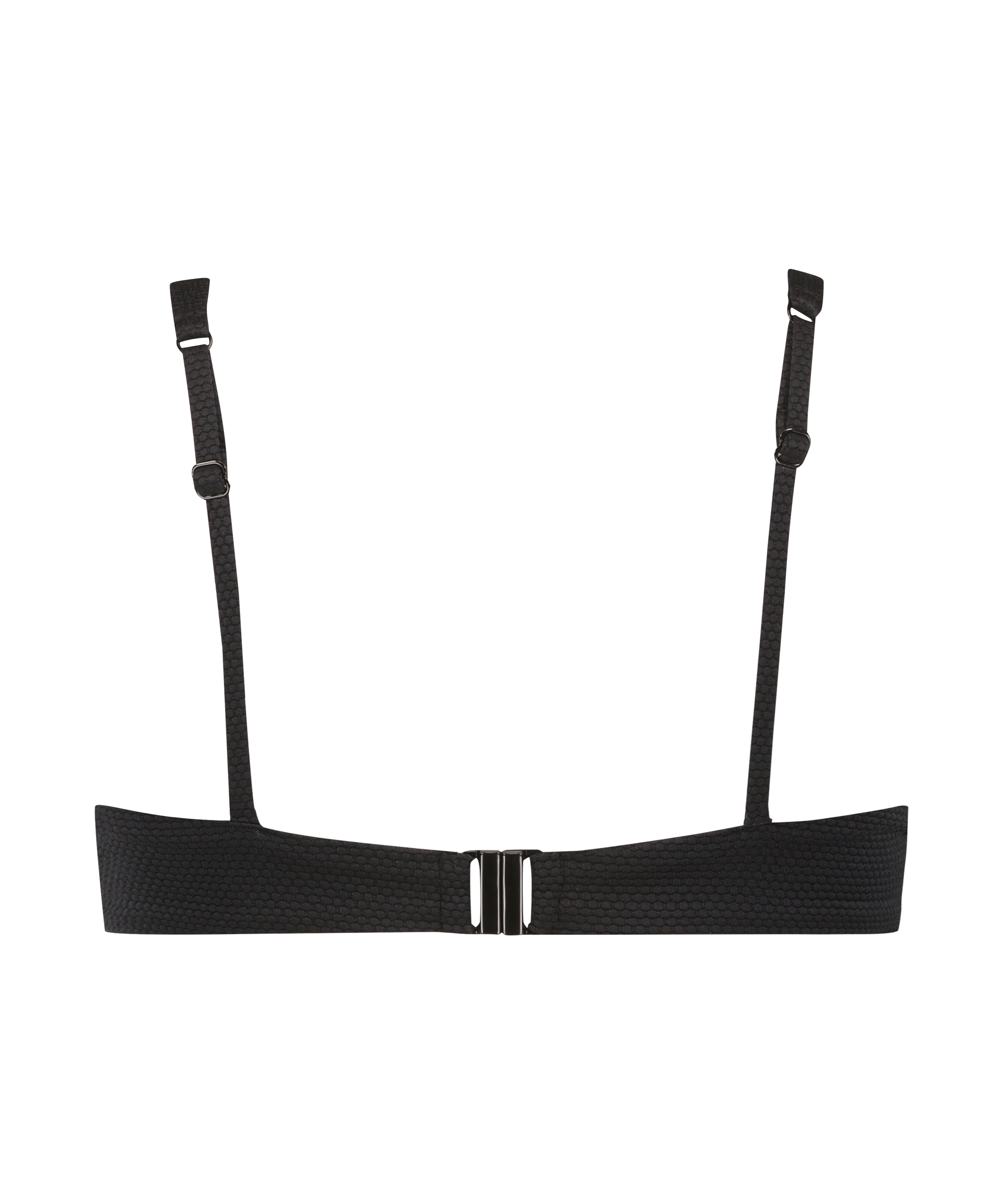 Scallop non-padded underwired bikini top, Black, main