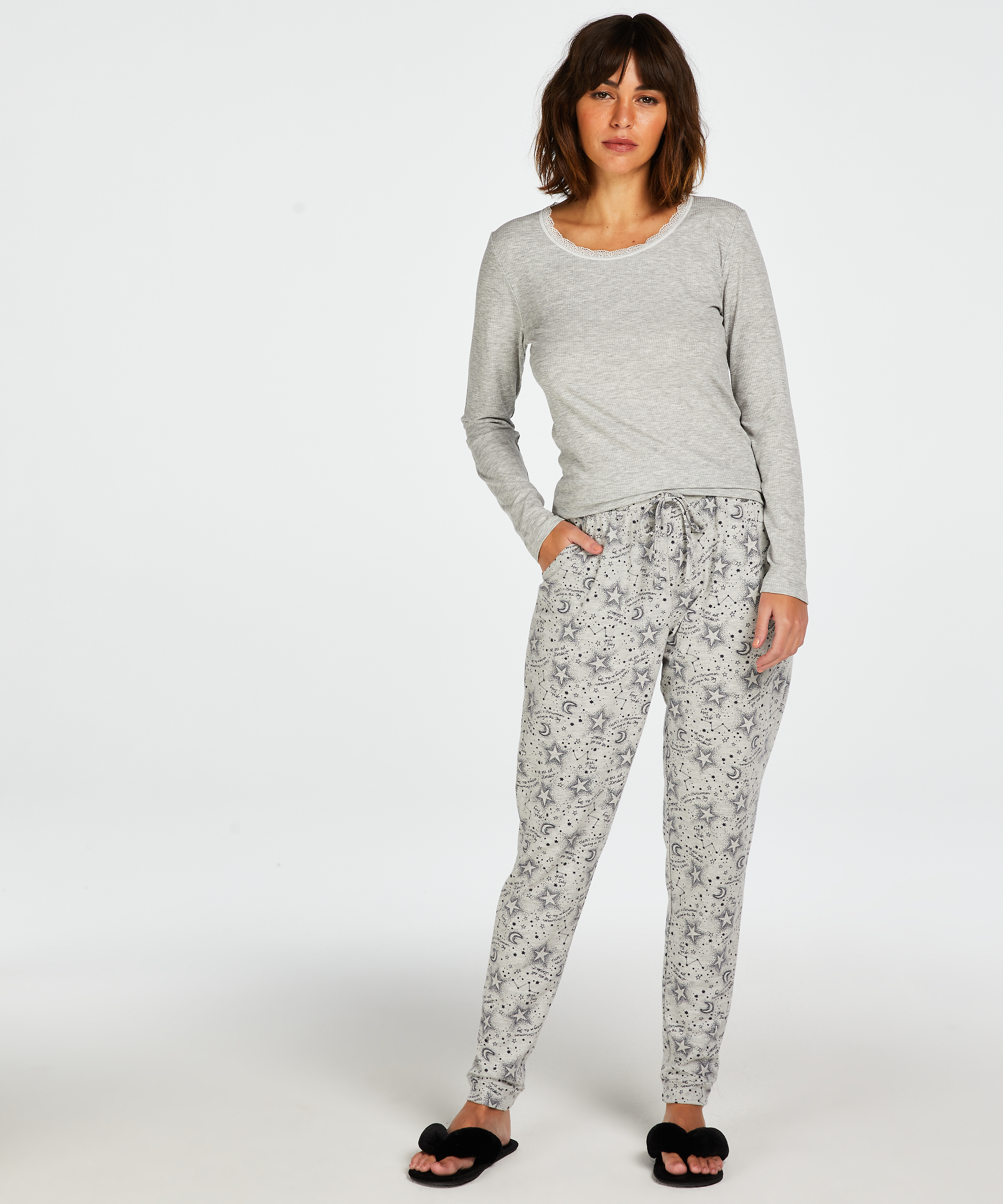 Jersey Pyjama Pants, Grey, main