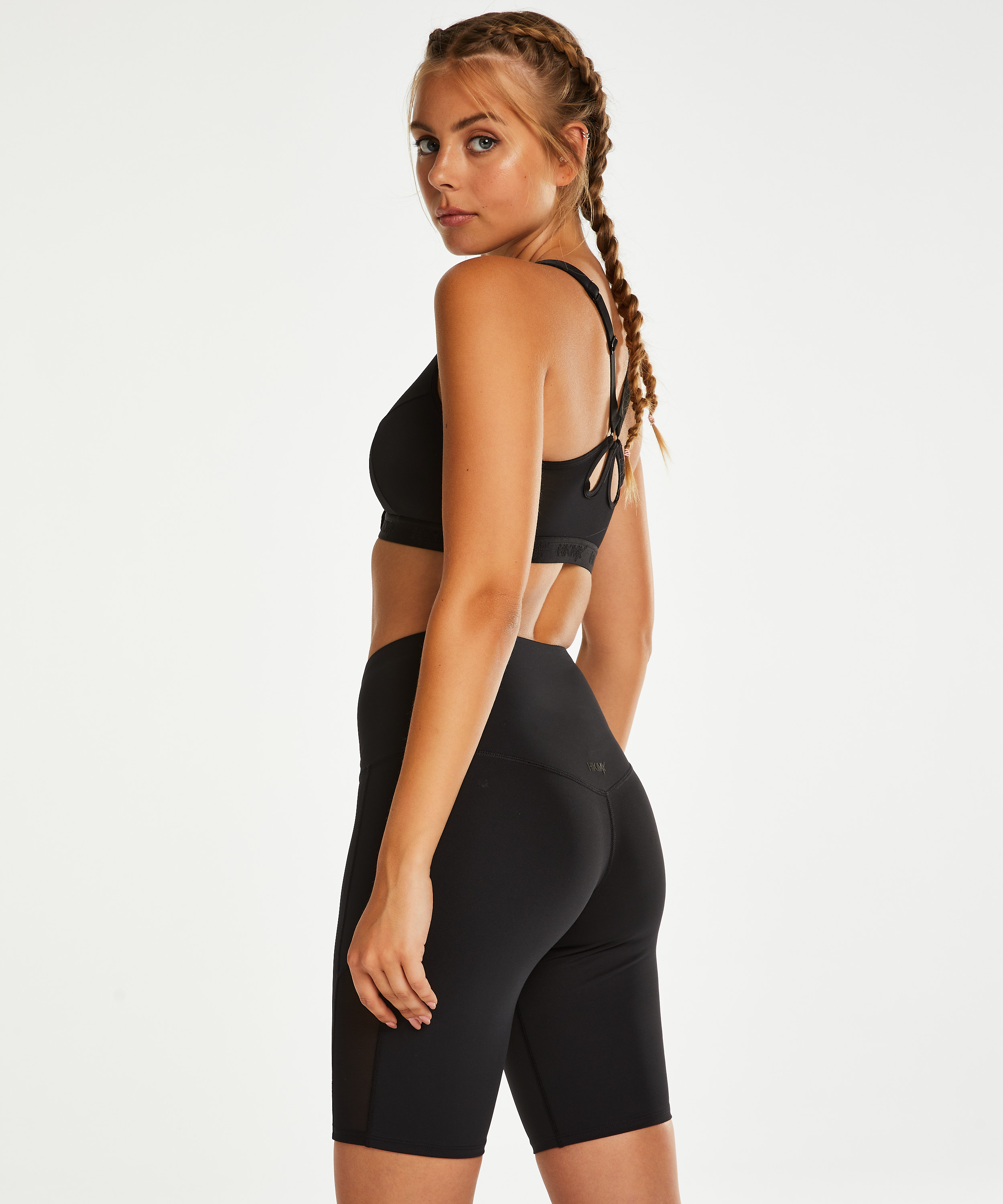 HKMX high waisted bike shorts, Black, main