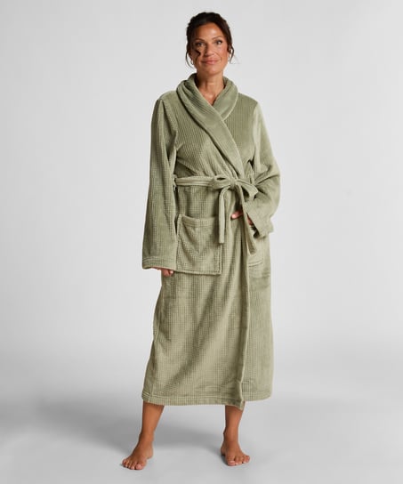 Fleece Bathrobe, Green