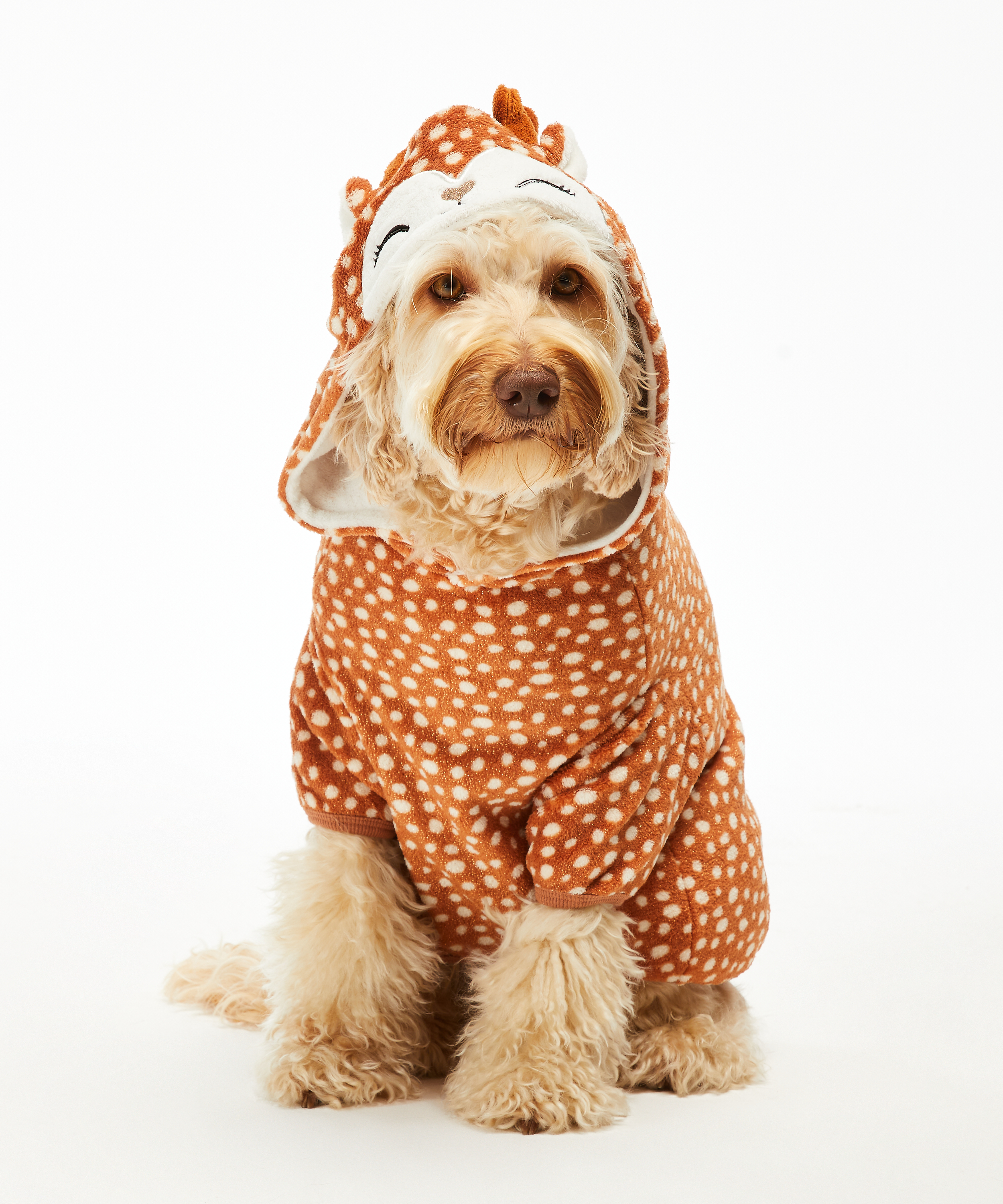 Dog's Fleece Onesie, Brown, main