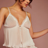 Chiffon Plisse Cami Set, White